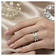 Rhodium-plated Benedictus rosary ring with black cubic zirconia 925 silver s2