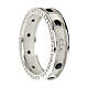 Rhodium-plated Benedictus rosary ring with black cubic zirconia 925 silver s3