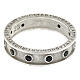 Rhodium-plated Benedictus rosary ring with black cubic zirconia 925 silver s4