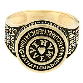 Ave Maria ring by Agios, burnished gold plated 925 silver