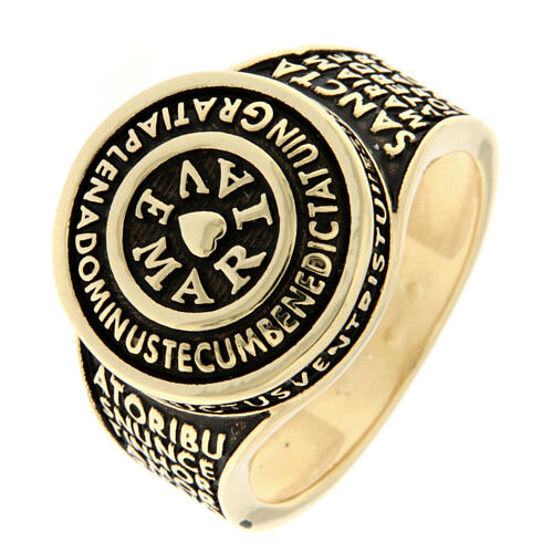 Bague Ave Maria argent 925 doré bruni Agios 1