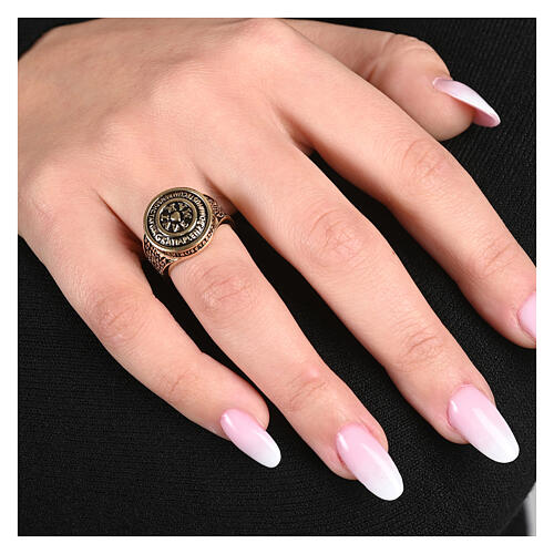 Bague Ave Maria argent 925 doré bruni Agios 2