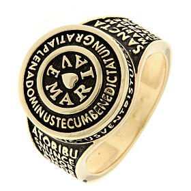 Ave Maria ring burnished gold plated Agios 925 silver