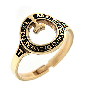 Beatitudinem ring, burnished gold plated 925 silver, Agios