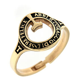 Anello Benedictus beatitudinem placcato oro brunito argento 925