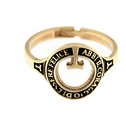 Burnished gold-plated Agios beatitudem ring 925 silver 3