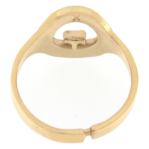 Burnished gold-plated Benedictus beatitudem ring 925 silver 5