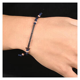 Bracciale Agios Felix rosé brunito blu regolabile argento 925