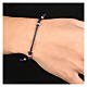 Pulseira Benedictus Felix corda ajustável azul escura e prata 925 rosê brunida s2