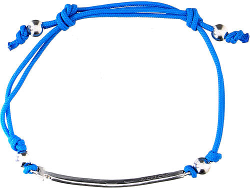 Armband von Agios, Felix, 925er Silber, rhodiniert, brüniert, hellblaue Kordel, verstellbar 4