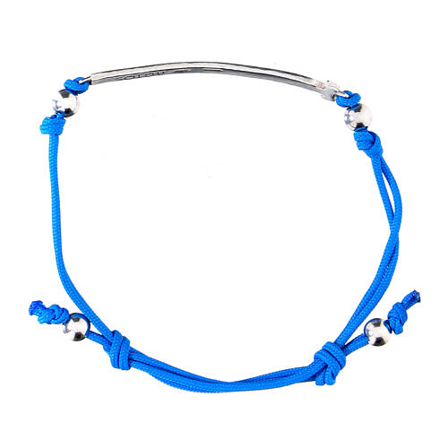 Agios Felix bracelet adjustable turquoise rope, burnished rhodium-plated 925 silver 1