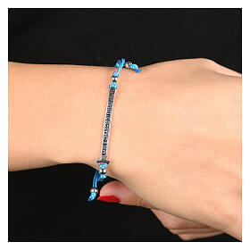 Bracciale Agios Felix rodiato brunito regolabile turchese argento 925
