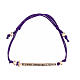 Benedictus Felix bracelet for kids, adjustable purple rope, burnished rosé 925 silver s1