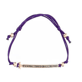 Pulsera Benedictus Felix rosada violeta bruñida plata 925 niños