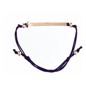 Bracelet Agios Felix violet réglable pour enfant argent 925 rosé bruni
