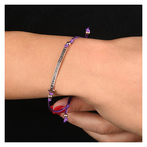 Bracelet Agios Felix violet réglable pour enfant argent 925 rosé bruni 2