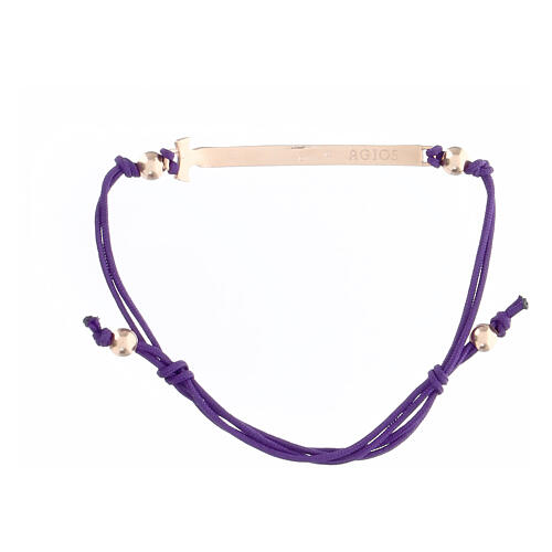 Bracciale Agios Felix rosé viola brunito argento 925 bambini  4