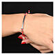 Benedictus Felix bracelet, adjustable red rope, burnished rhodium-plated 925 silver s2