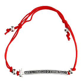 Bracciale Agios Felix rodiato brunito rosso regolabile argento 925