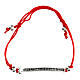 Agios Felix rhodium-plated burnished red adjustable bracelet in 925 silver s1