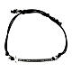Agios Felix bracelet for kids, adjustable black rope, burnished rhodium-plated 925 silver s1