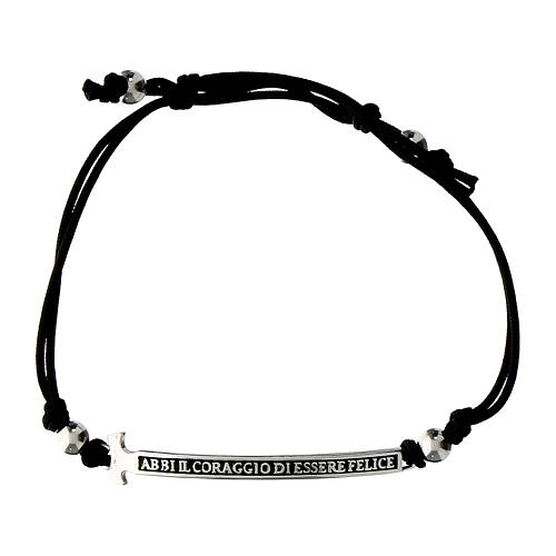 Pulsera Agios Felix rodiada bruñida color negro plata 925 ajustable niños 1