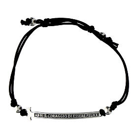 Bracelet Agios Felix pour enfants argent 925 rhodié bruni corde noir réglable