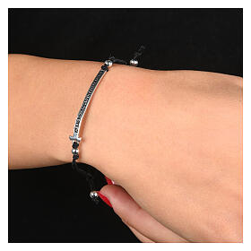 Bracciale Agios Felix rodio brunito colore nero argento 925 regolabile bambini