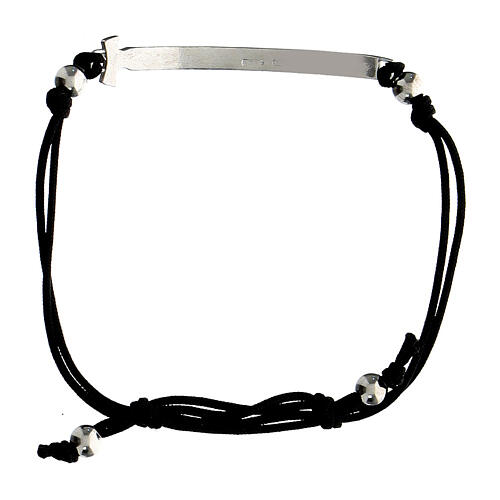 Bracciale Benedictus Felix rodio brunito colore nero argento 925 regolabile bambini 3