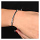 Bracciale Benedictus Felix rodio brunito colore nero argento 925 regolabile bambini s2