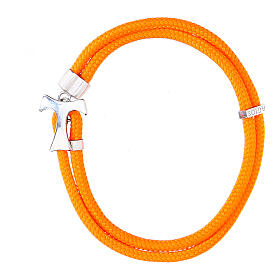 Bracelet Agios cordage nautique orange tau argent 925