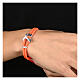 Bracciale Agios cordino nautico arancio tau argento 925 s2