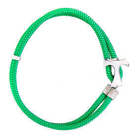 Bracelet Agios cordage nautique vert tau argent 925