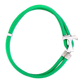 Pulseira Agios corda náutica verde e cruz tau prata 925