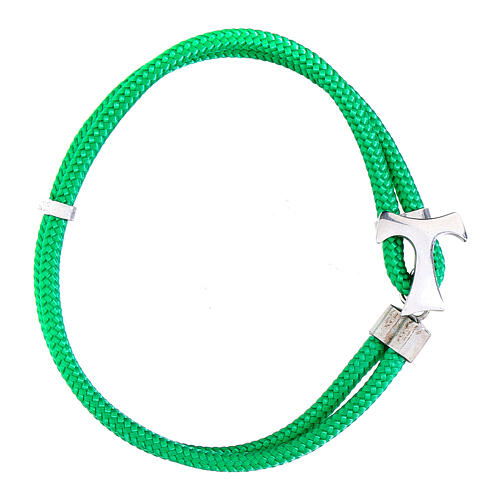 Agios bracelet with 925 silver tau green nautical cord 1
