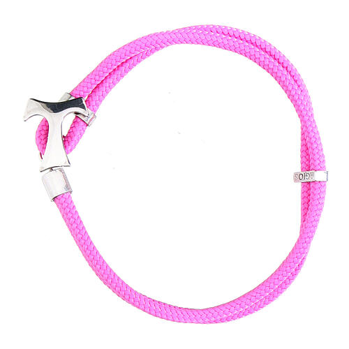 Bracciale Agios cordino nautico tau rosa argento 925  1