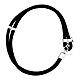 Pulsera Benedictus cuerda náutica tau negra plata 925 s3