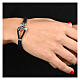 Bracciale Benedictus cordino nautico tau nero argento 925 s2