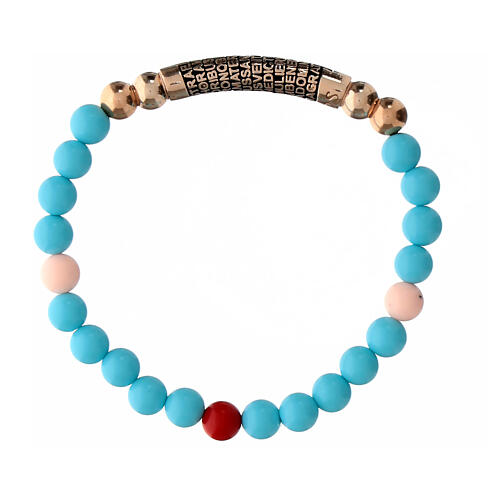 Pulsera piedras turquesas rosada bruñida Benedictus plata 925 2