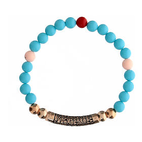 Agios burnished rose turquoise stones bracelet in 925 silver