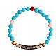 Agios burnished rose turquoise stones bracelet in 925 silver s2