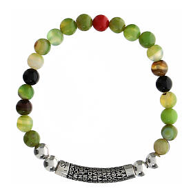 Bracciale Agios pietre verdi rodio brunito argento 925