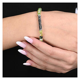 Bracciale Agios pietre verdi rodio brunito argento 925