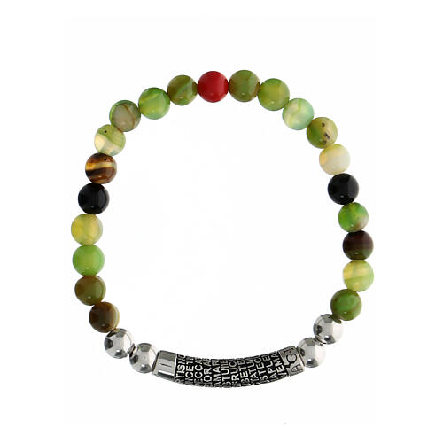Bracciale Agios pietre verdi rodio brunito argento 925 3