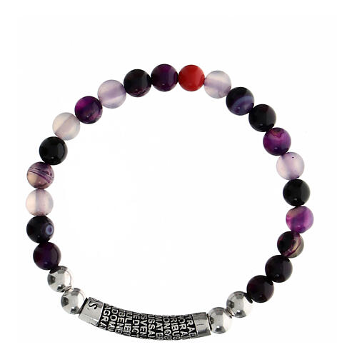 Agios bracelet with purple stones and burnished rhodium-plated 925 silver 3