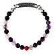 Pulseira pedras roxas Benedictus prata 925 rodinada brunida s1