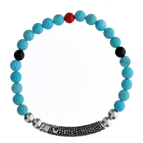 Bracciale Agios pietre turchesi argento 925 rodiato brunito 1