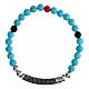 Bracciale Agios pietre turchesi argento 925 rodiato brunito s3
