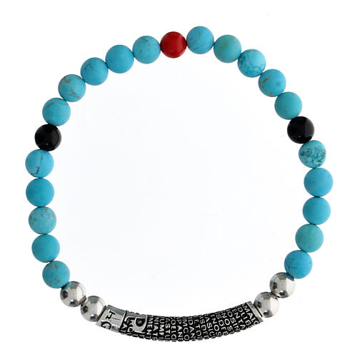 Agios bracelet with turquoise stones in rhodium-plated burnished 925 silver 1
