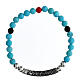 Agios bracelet with turquoise stones in rhodium-plated burnished 925 silver s1